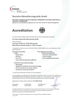 แสดงภาพตัวอย่างของ DAkkS Accreditation Deed