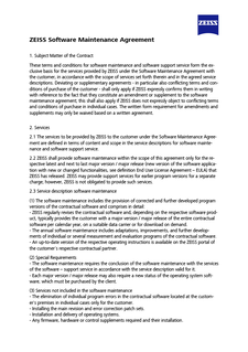 แสดงภาพตัวอย่างของ ZEISS Software Maintenance Agreement