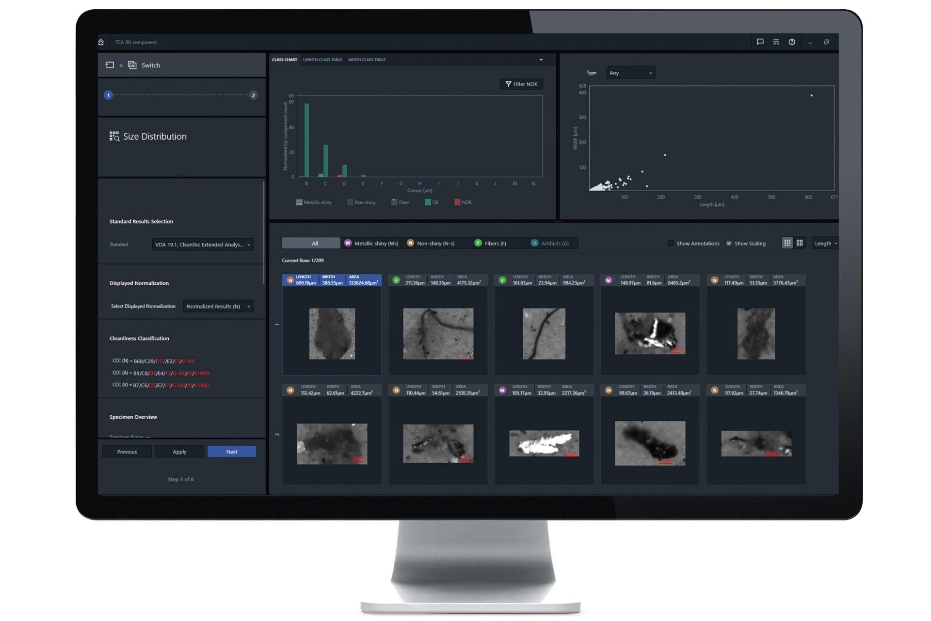การประเมินผลด้วย ZEISS ZEN core Technical Cleanliness Analysis